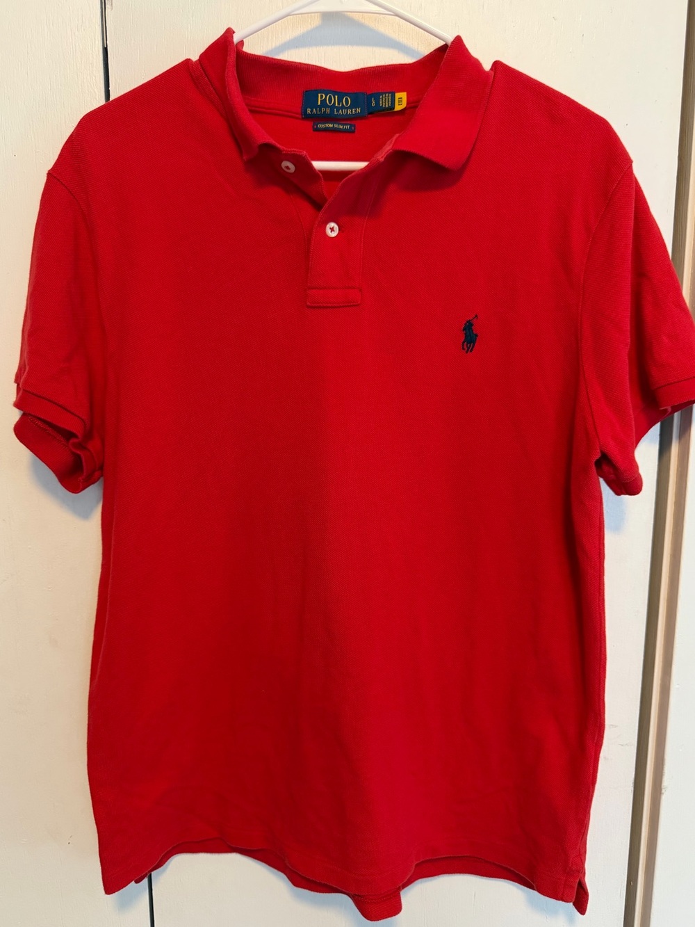 Ralph Lauren Red Polo Shirt with Navy Pony B18